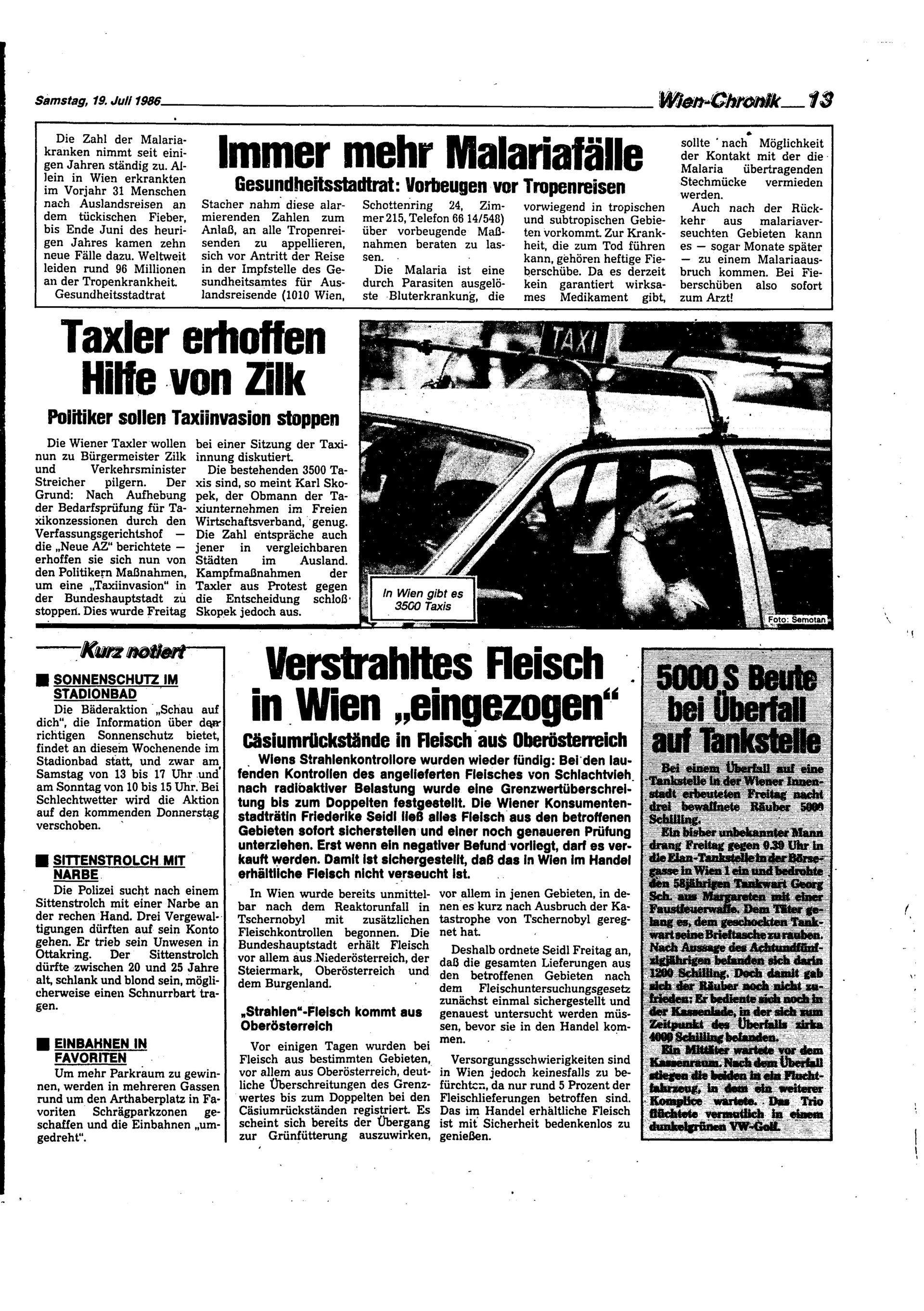 Ausgabe Sa. 19.07.1986, Seite 13