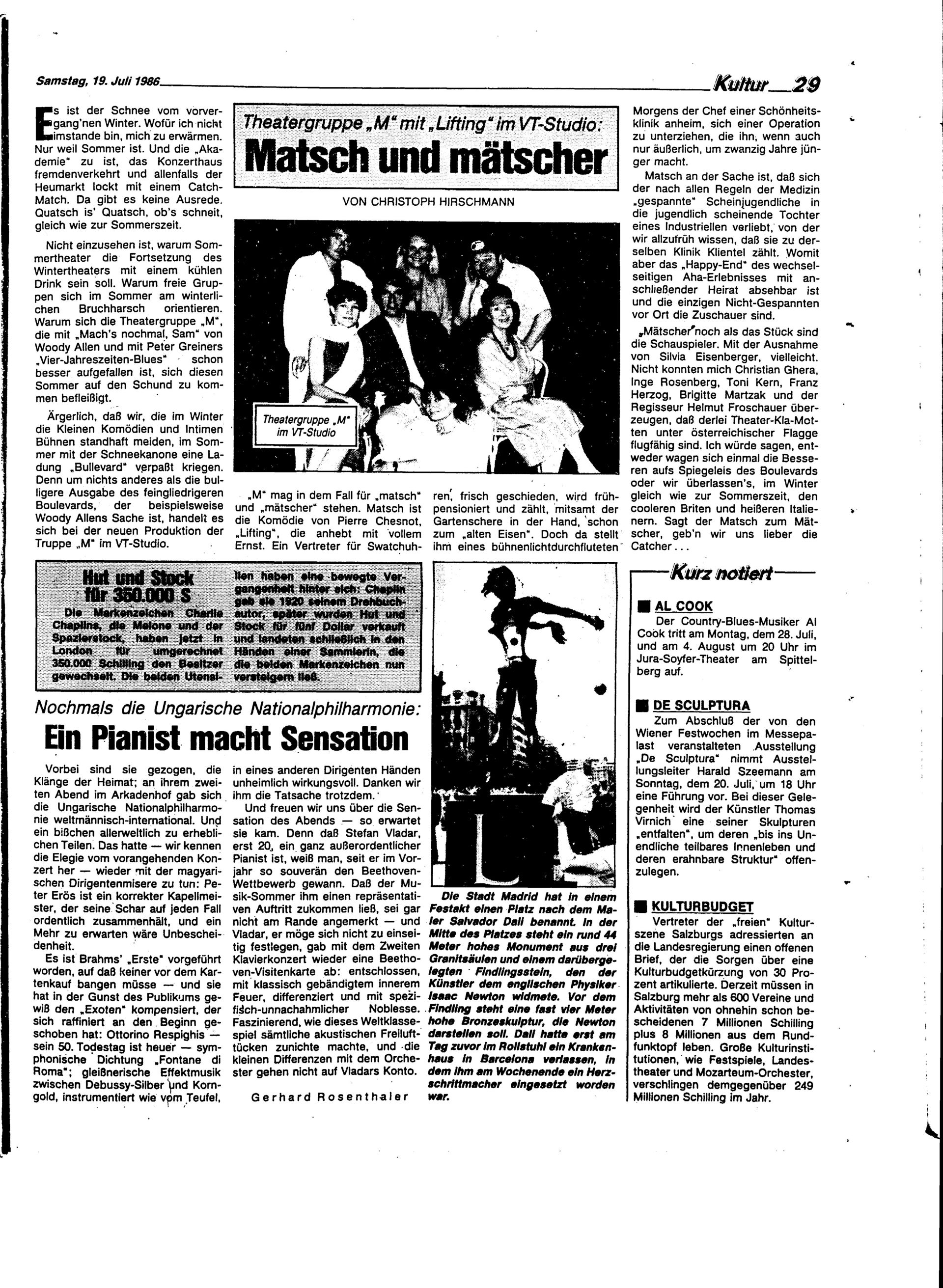 Ausgabe Sa. 19.07.1986, Seite 29
