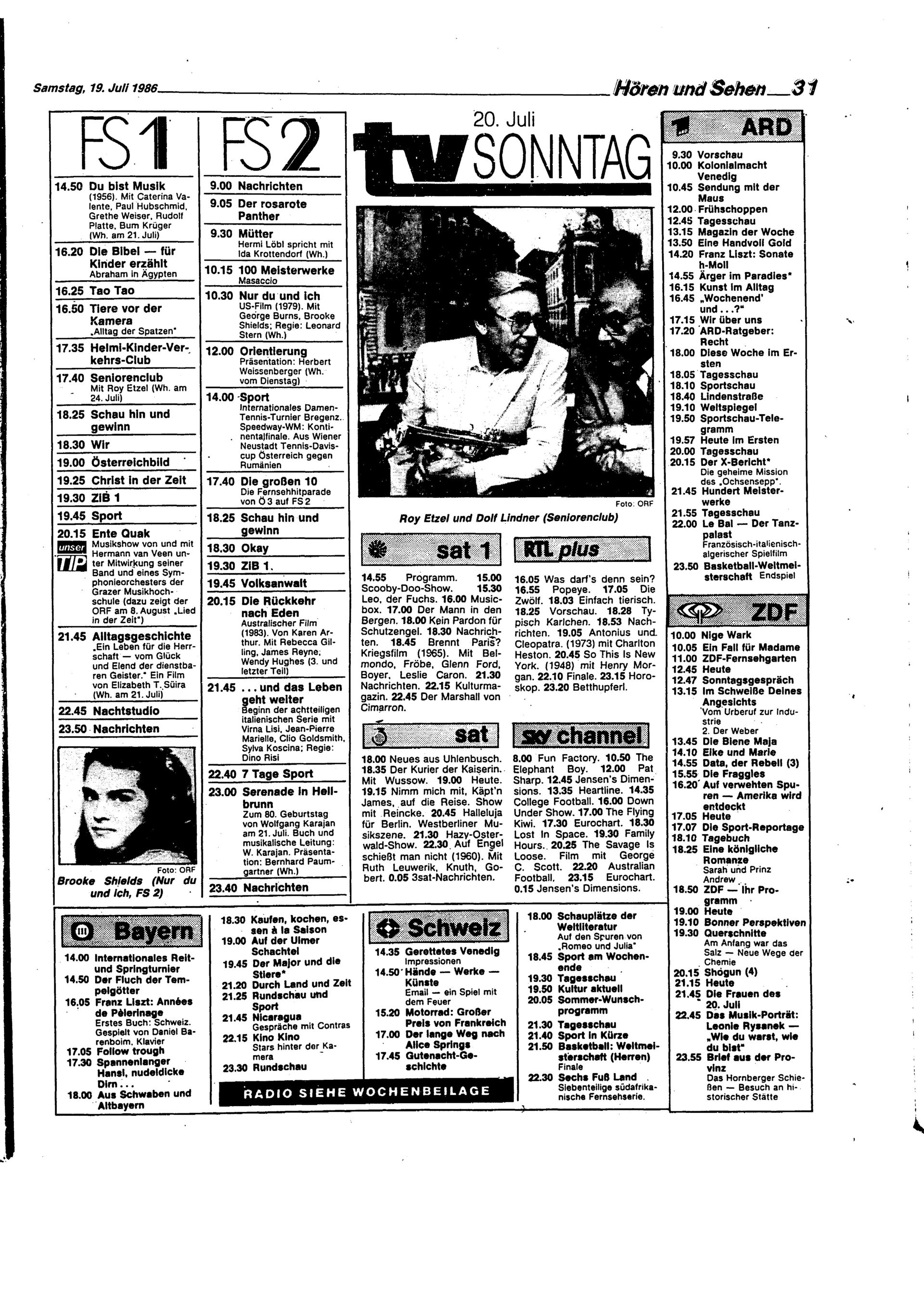 Ausgabe Sa. 19.07.1986, Seite 31