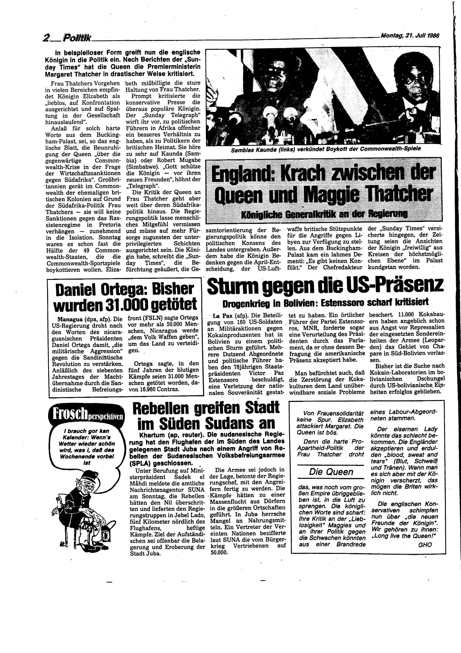 Ausgabe Mo. 21.07.1986, Seite 2