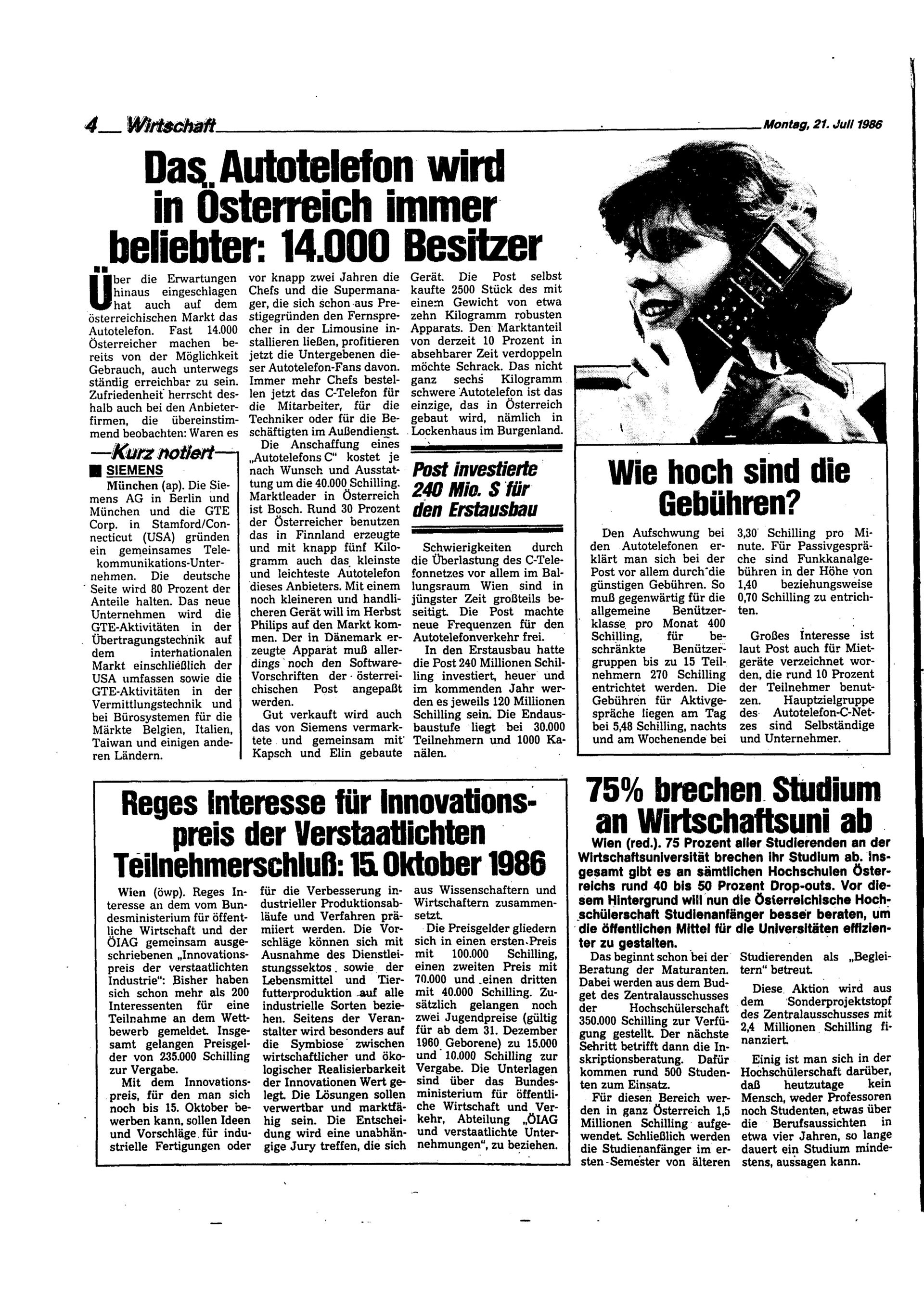 Ausgabe Mo. 21.07.1986, Seite 4