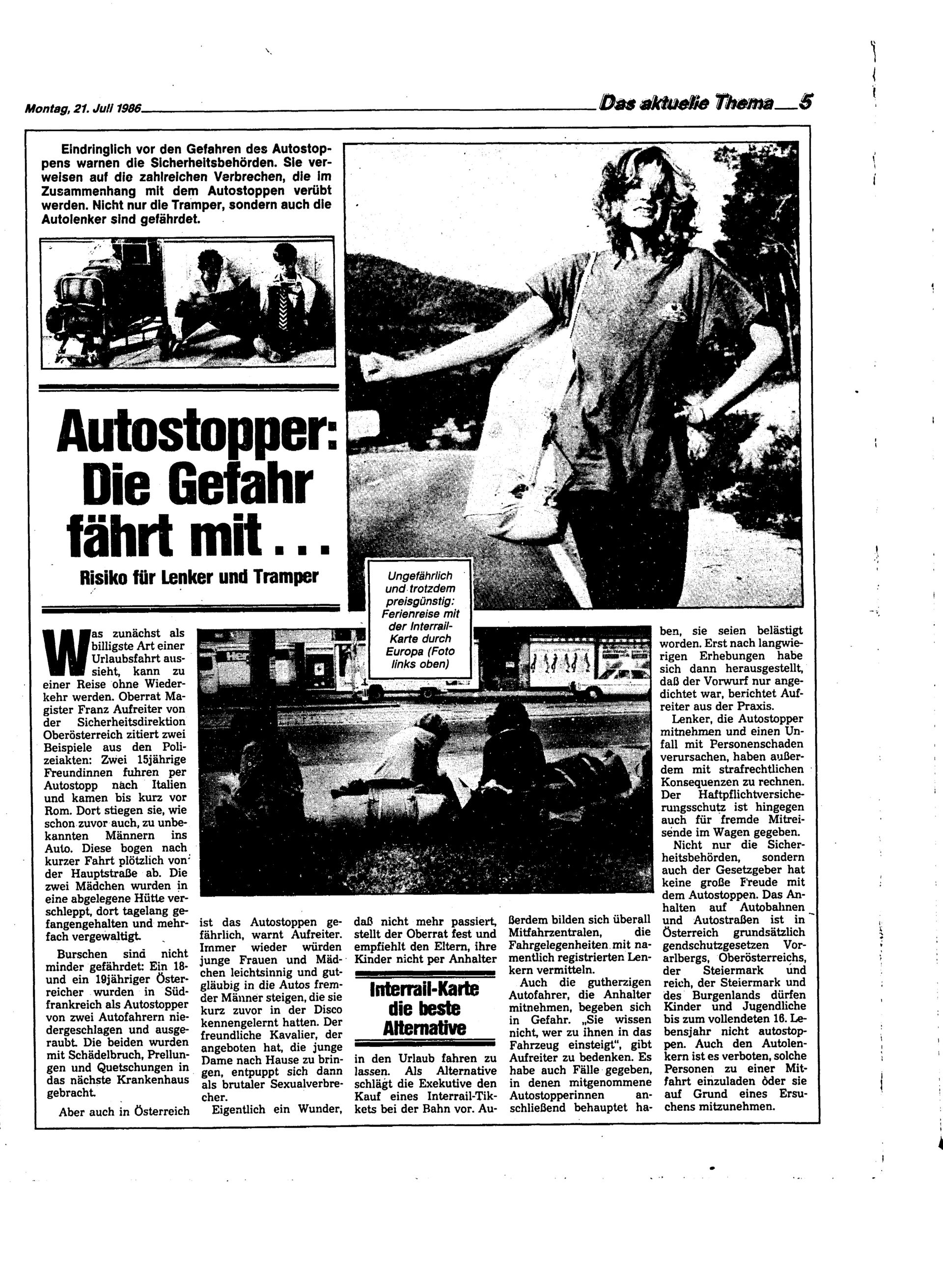Ausgabe Mo. 21.07.1986, Seite 5