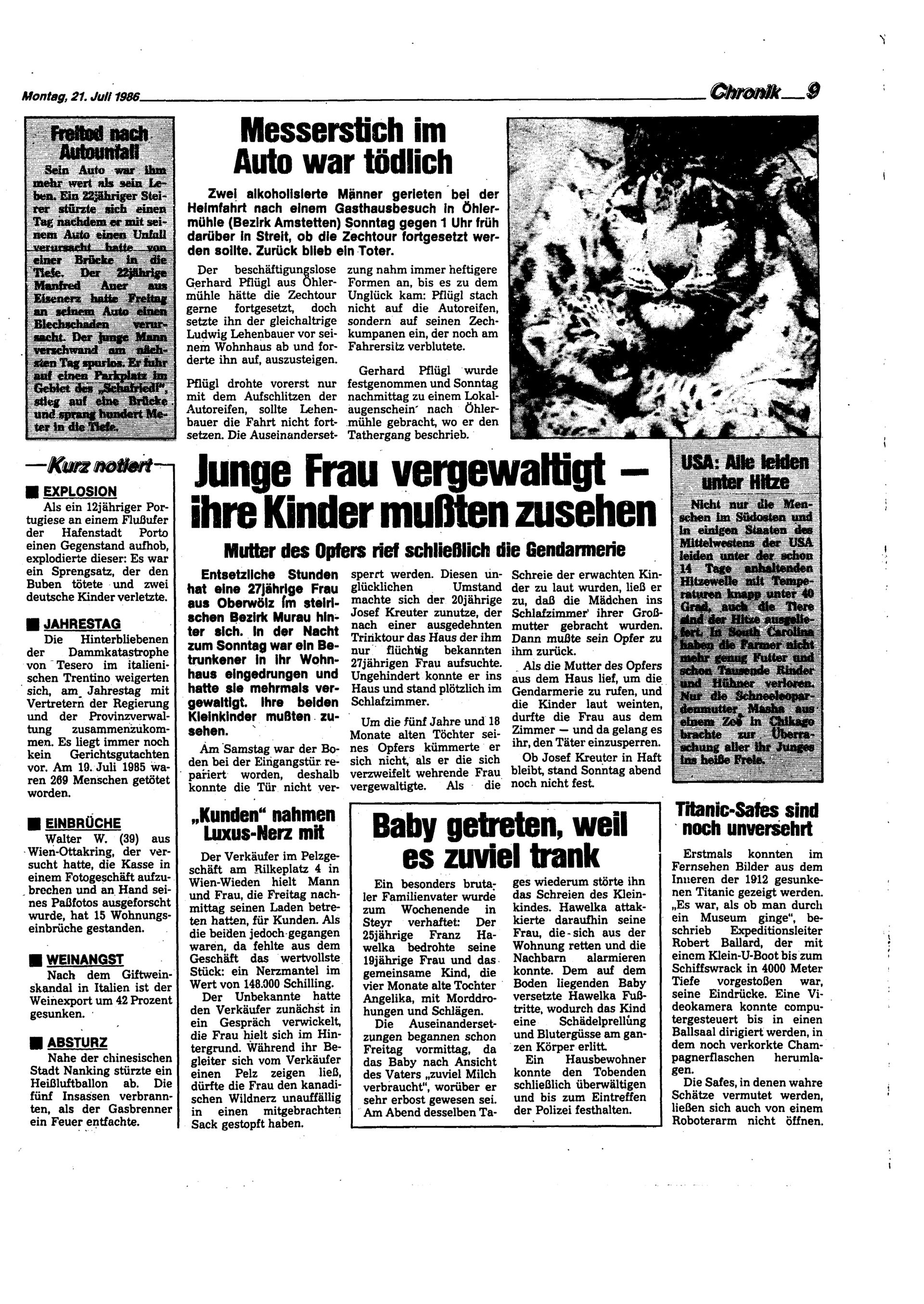 Ausgabe Mo. 21.07.1986, Seite 9