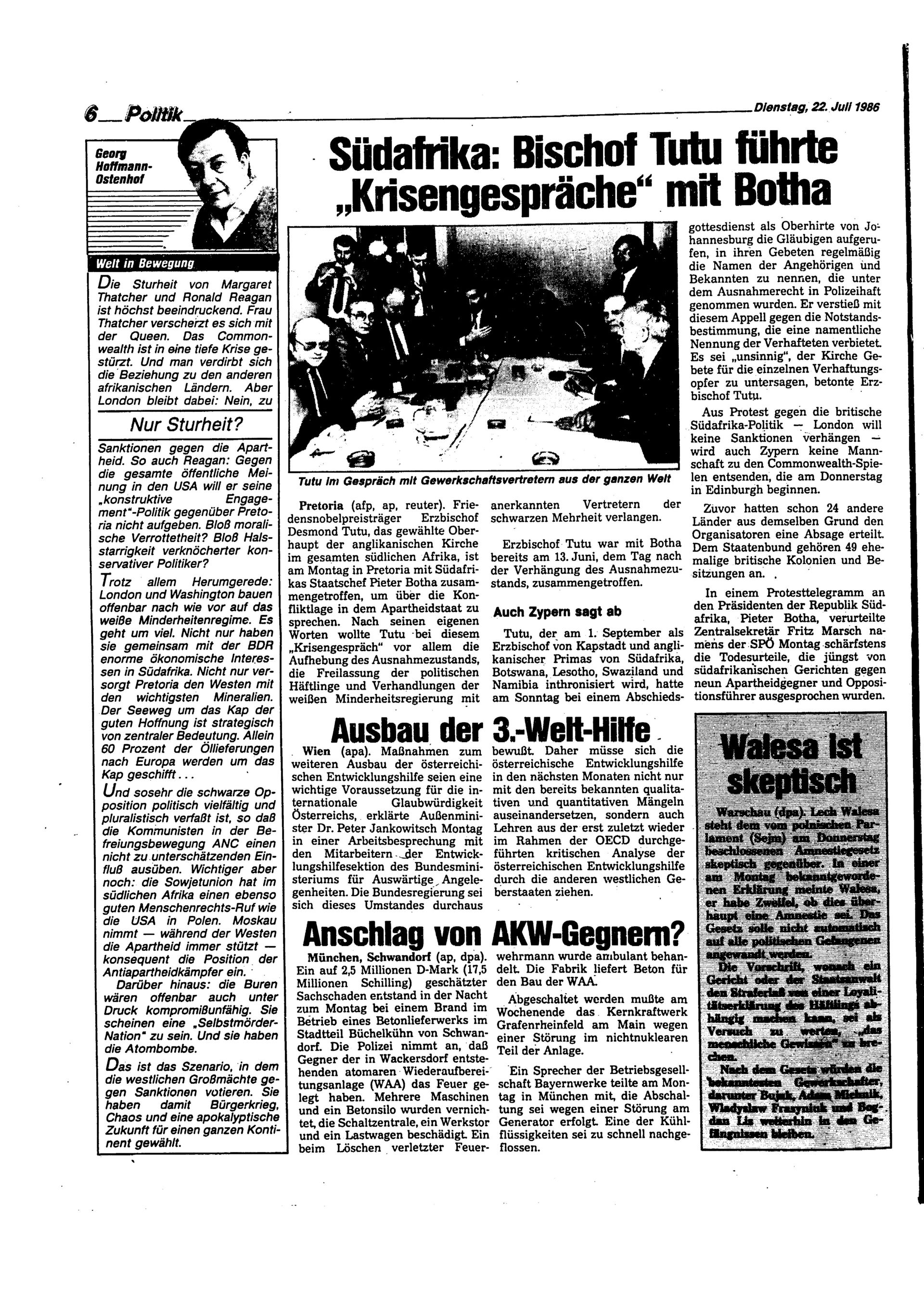 Ausgabe Di. 22.07.1986, Seite 6