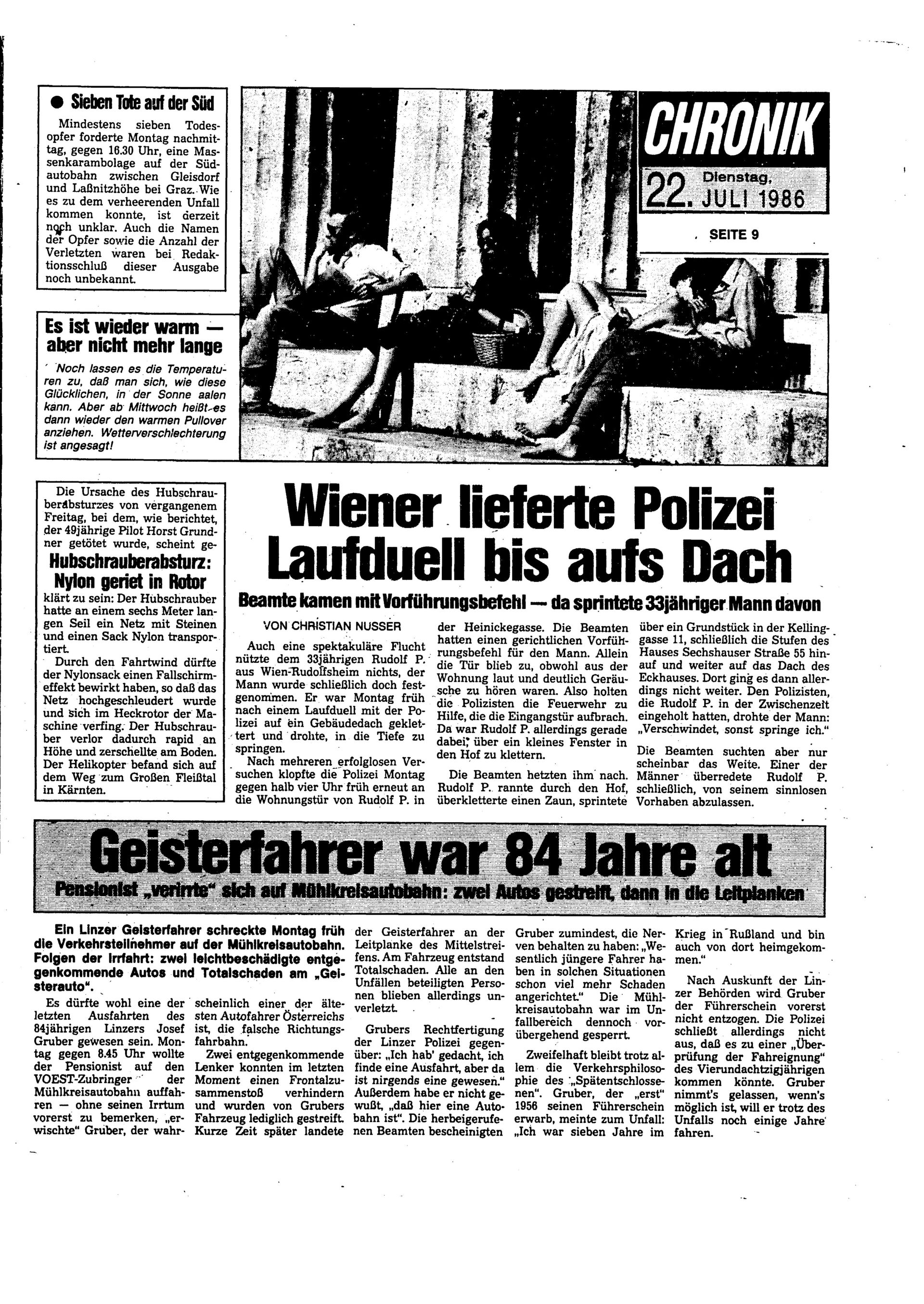 Ausgabe Di. 22.07.1986, Seite 9