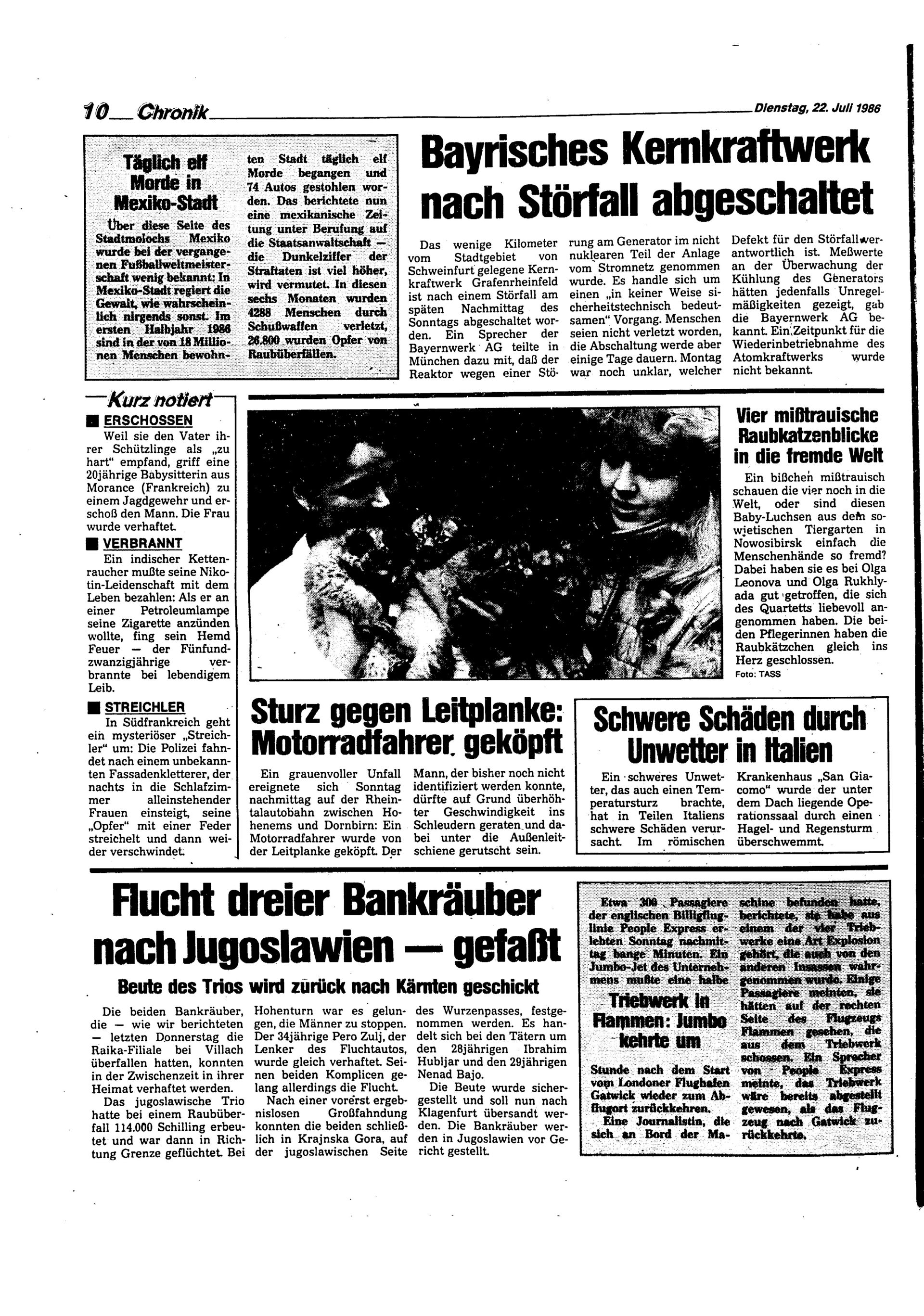Ausgabe Di. 22.07.1986, Seite 10