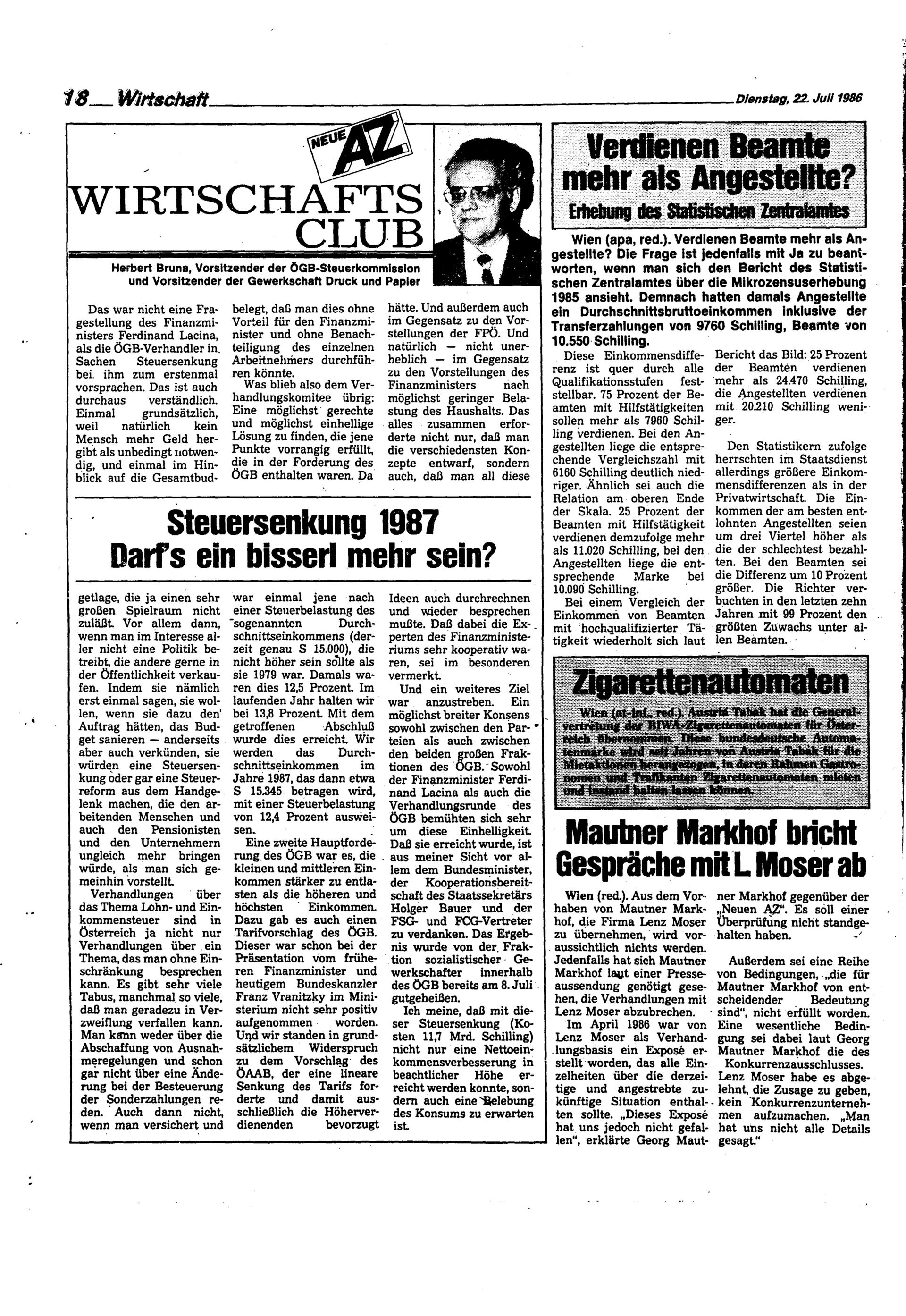 Ausgabe Di. 22.07.1986, Seite 18