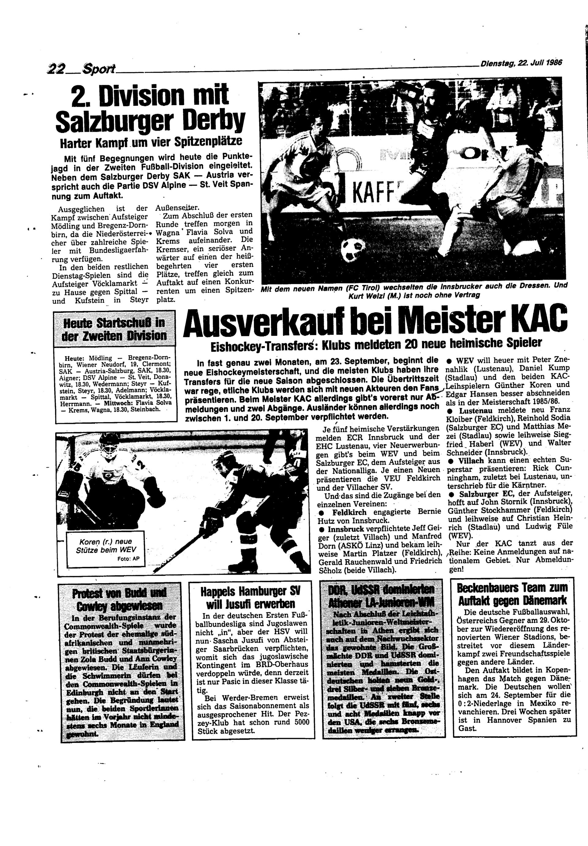 Ausgabe Di. 22.07.1986, Seite 22