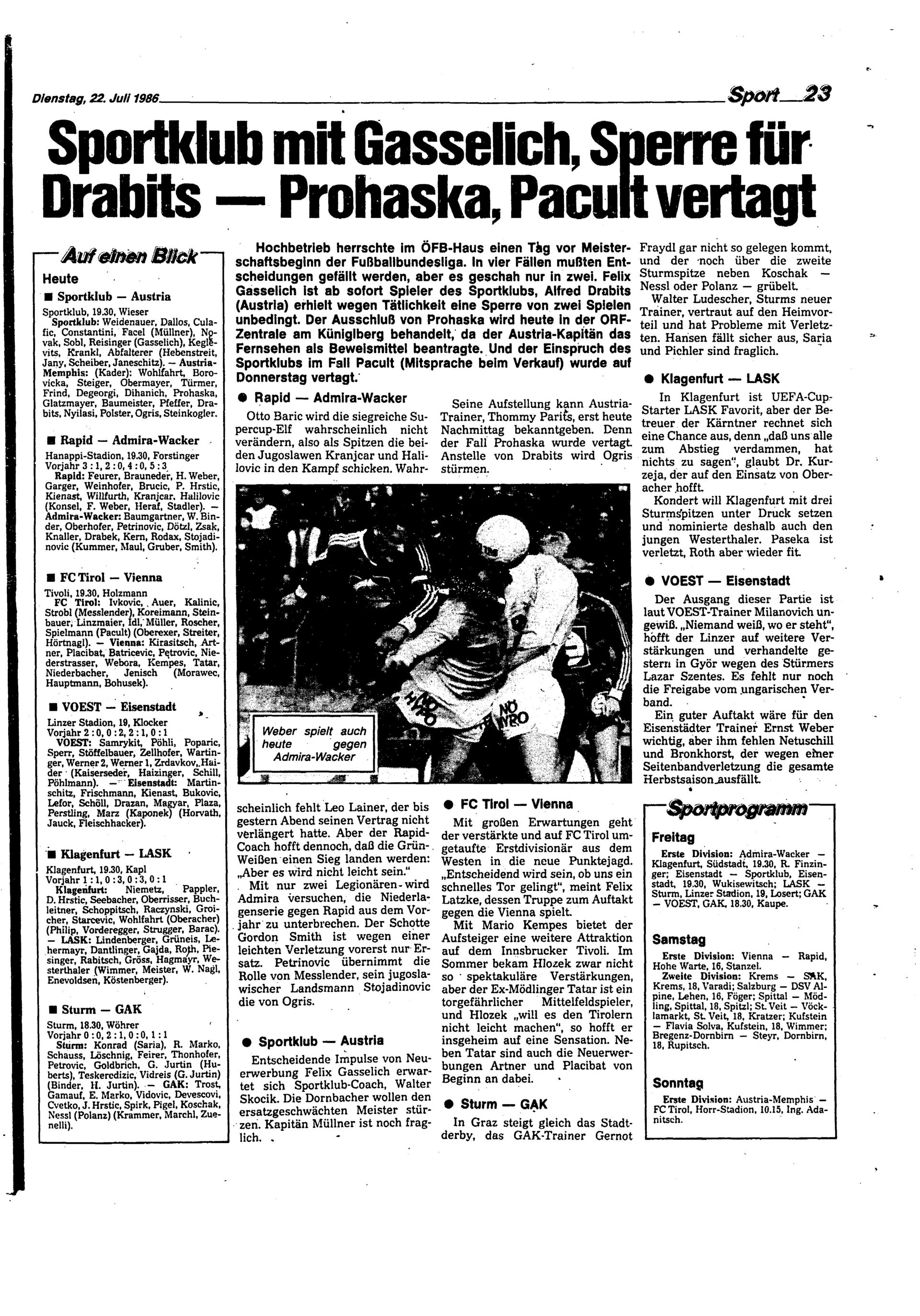 Ausgabe Di. 22.07.1986, Seite 23
