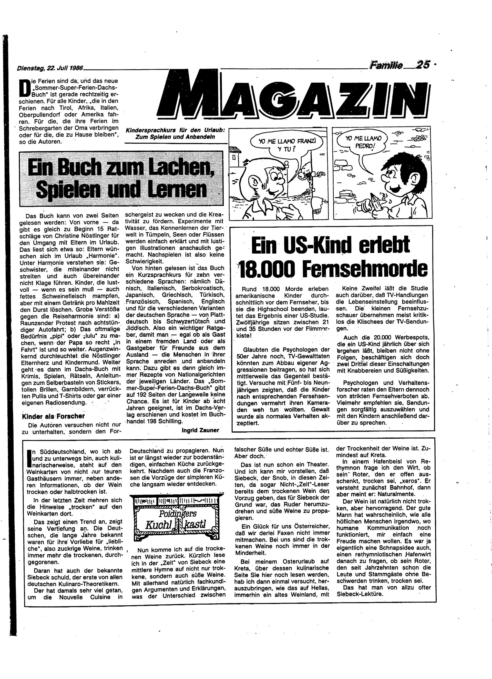 Ausgabe Di. 22.07.1986, Seite 25