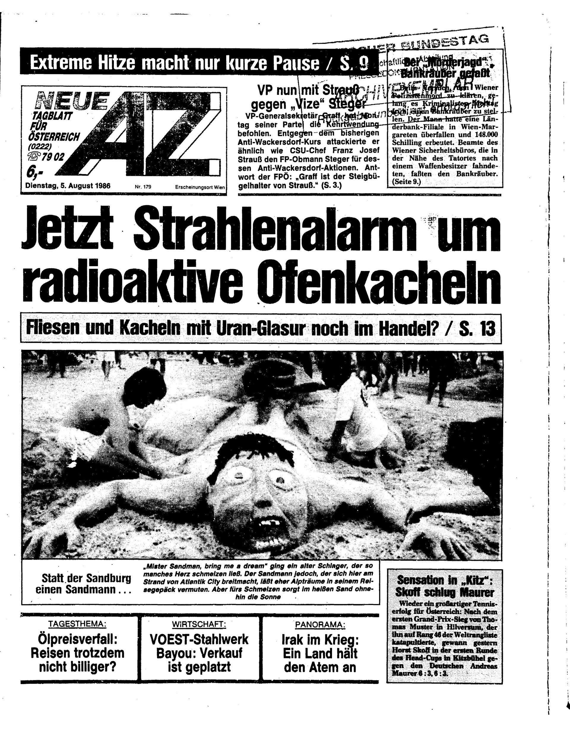 Ausgabe Di. 05.08.1986, Seite 1