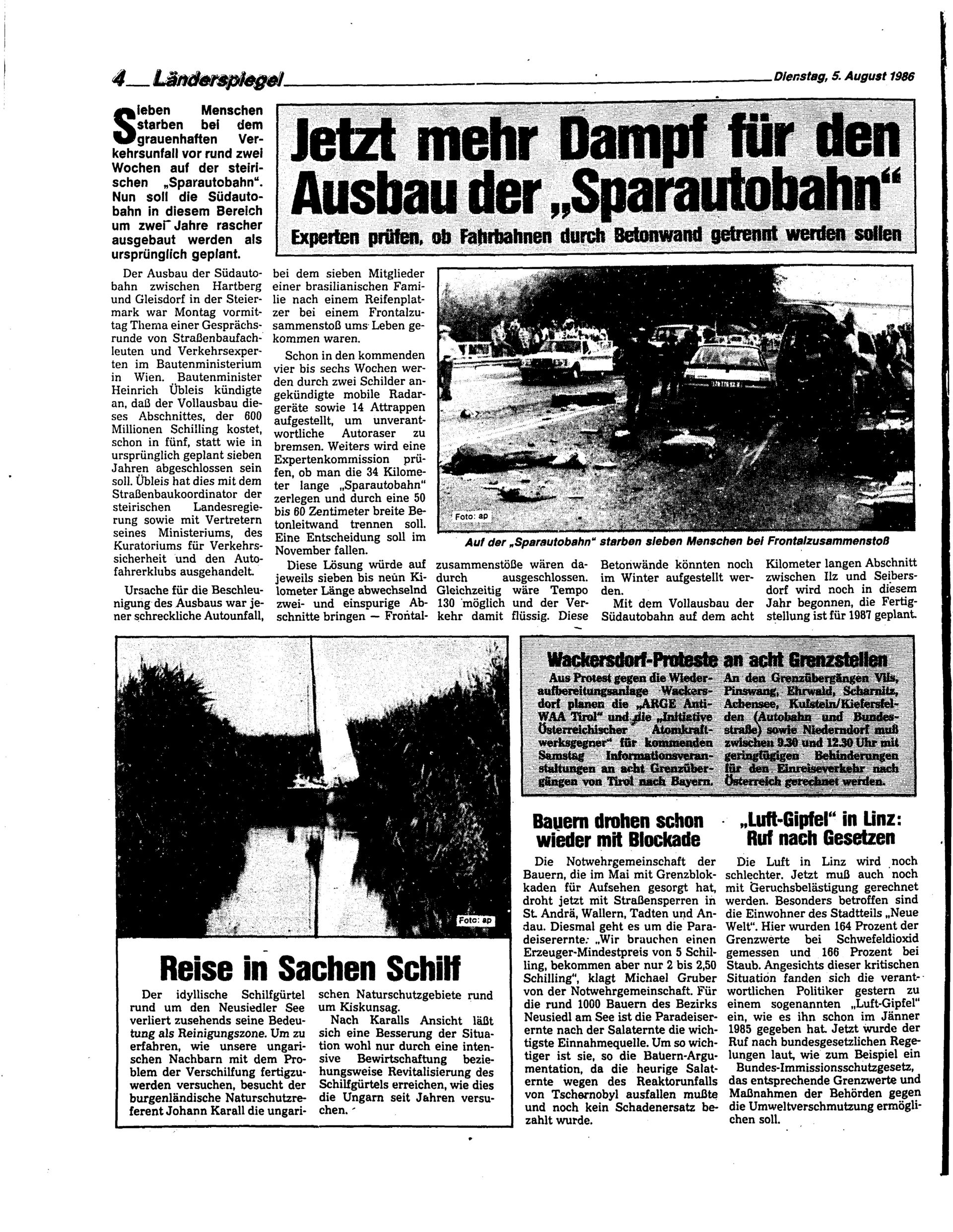 Ausgabe Di. 05.08.1986, Seite 4
