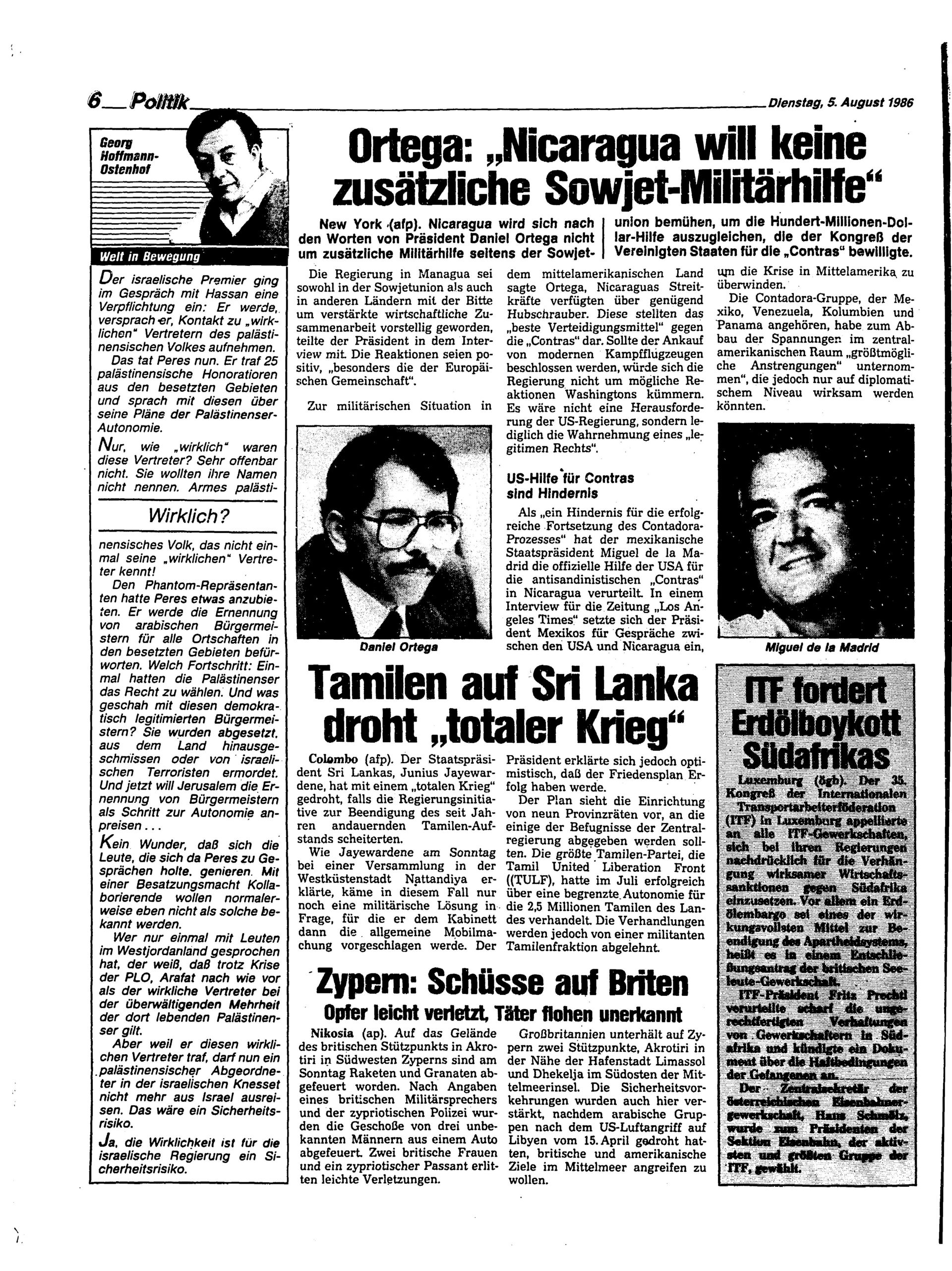 Ausgabe Di. 05.08.1986, Seite 6