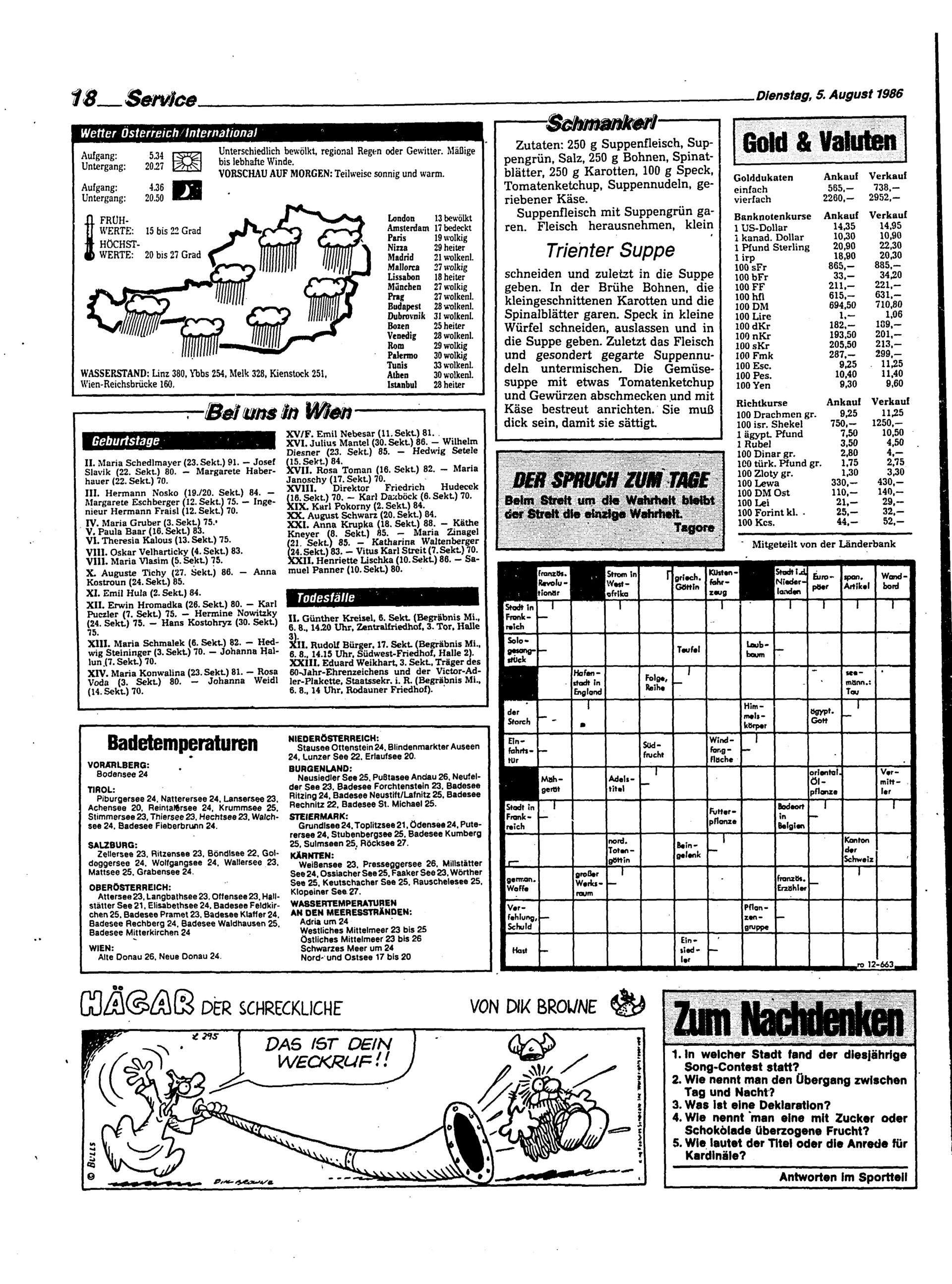 Ausgabe Di. 05.08.1986, Seite 18