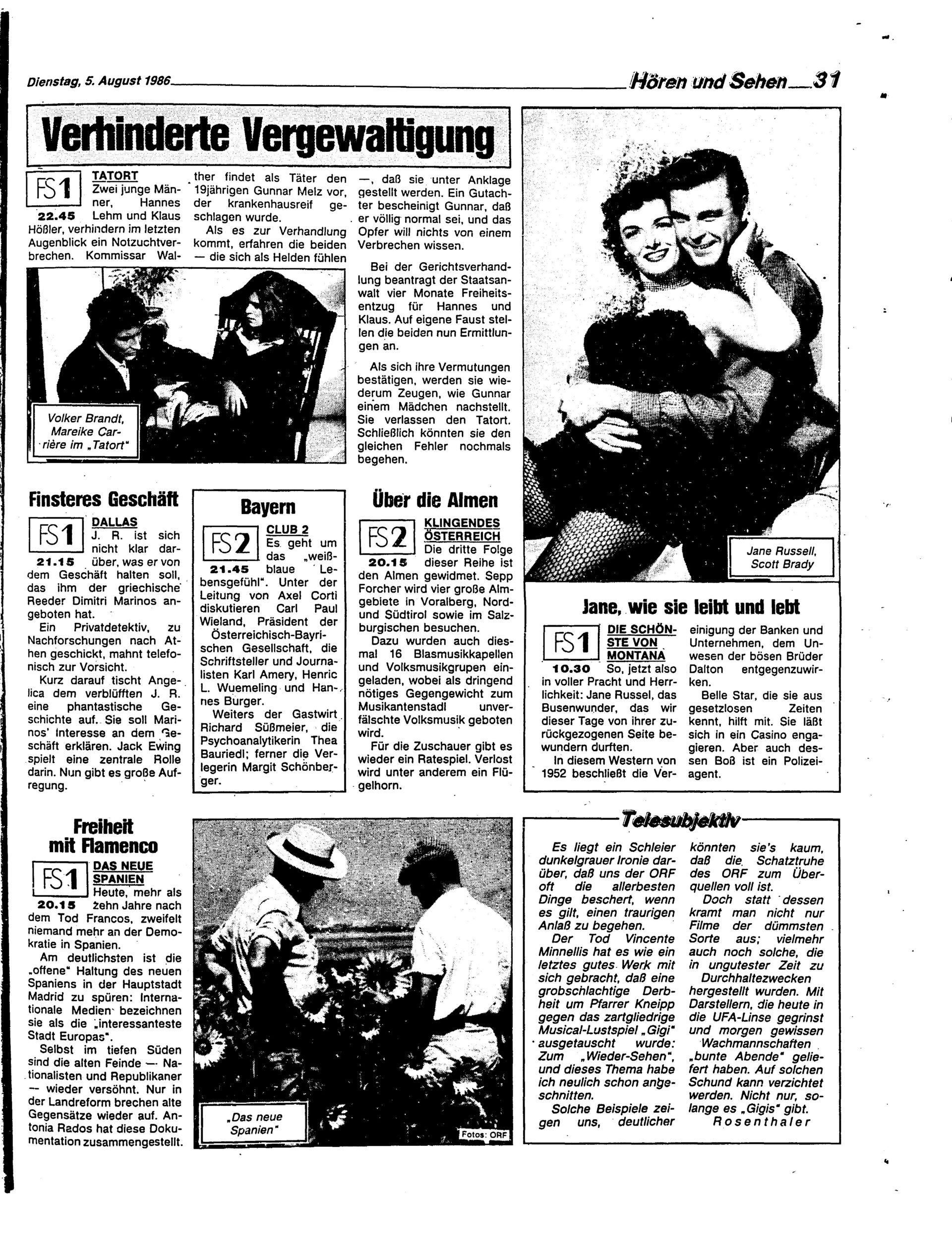 Ausgabe Di. 05.08.1986, Seite 31