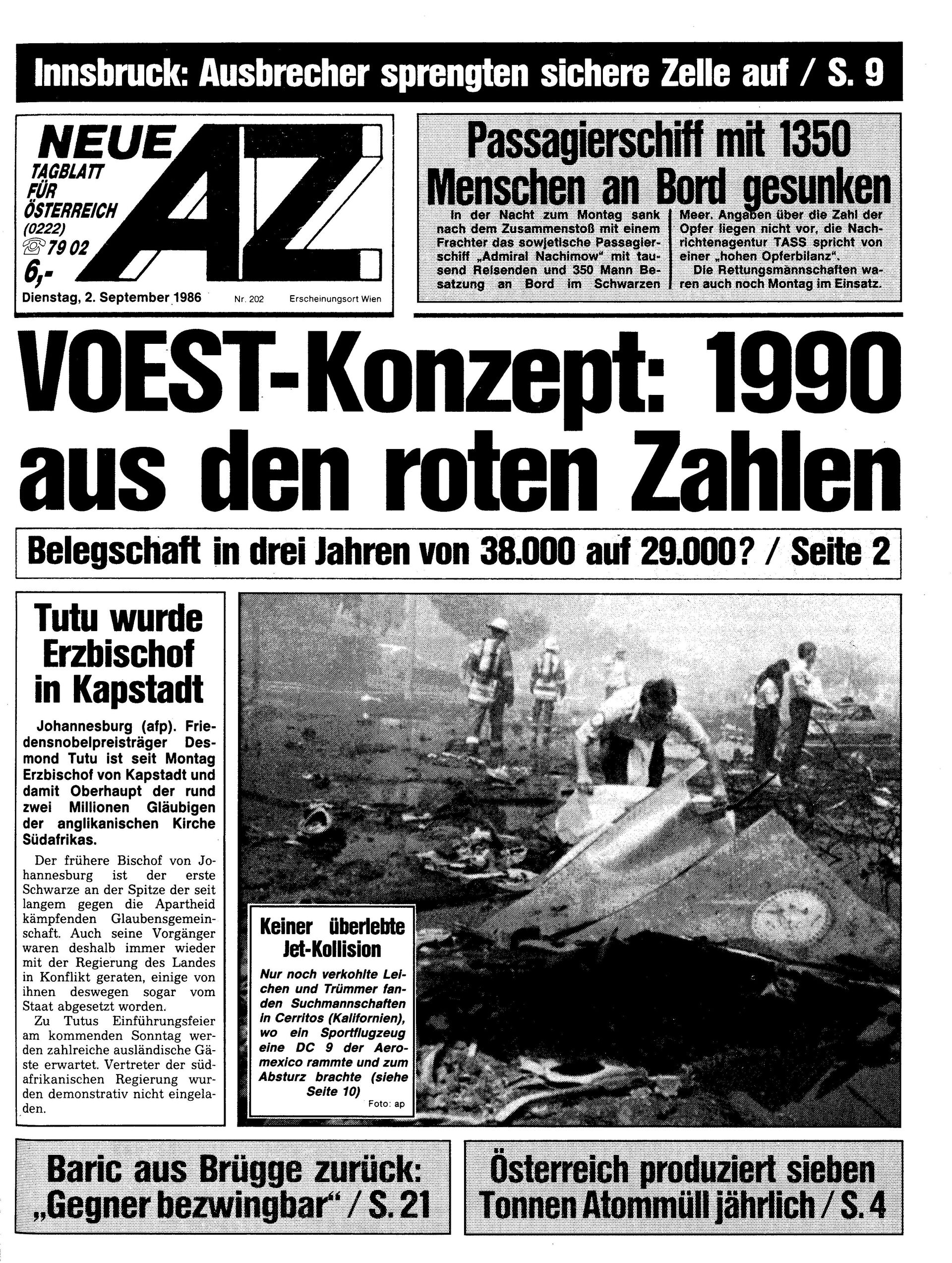 Ausgabe Di. 02.09.1986, Seite 1