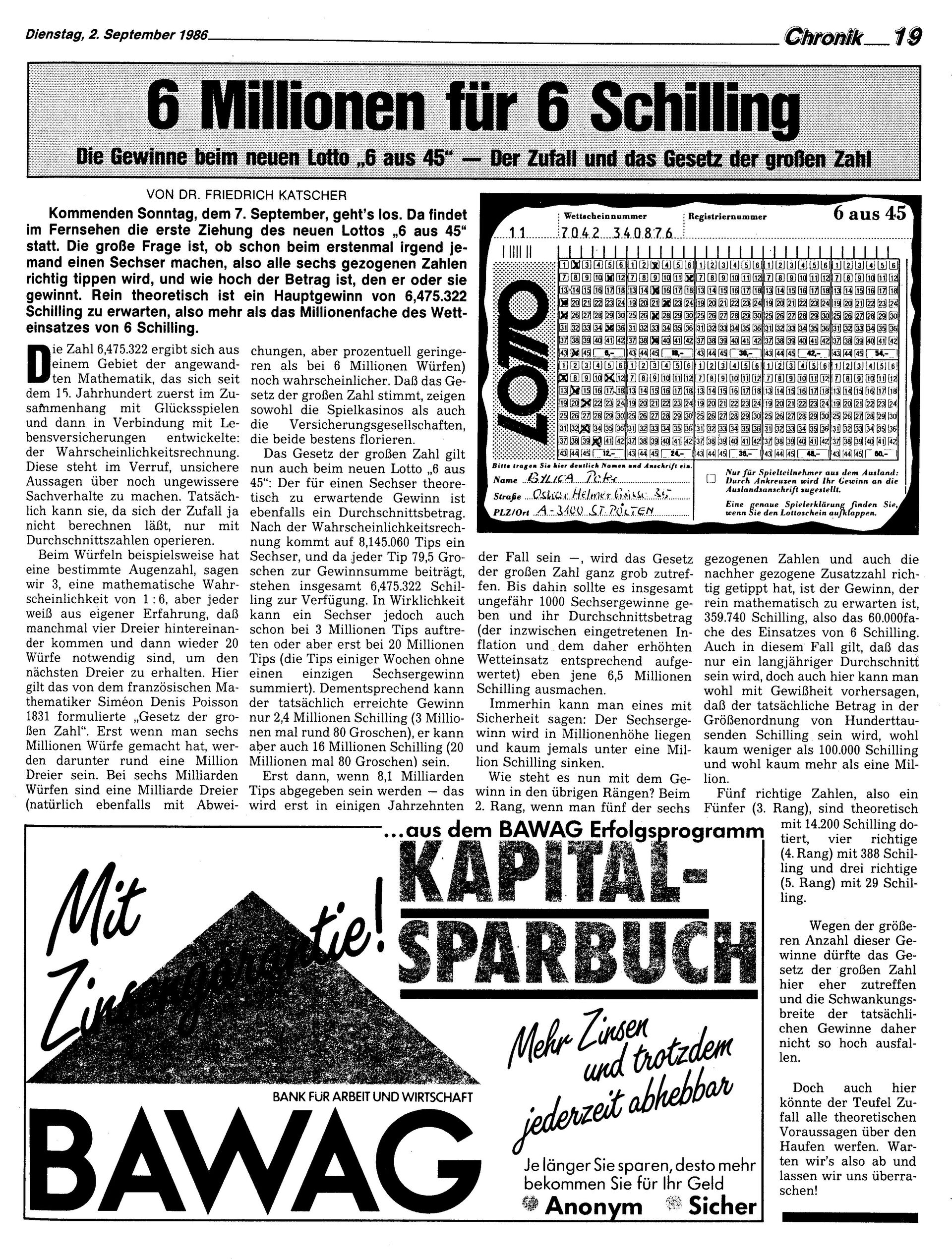 Ausgabe Di. 02.09.1986, Seite 19