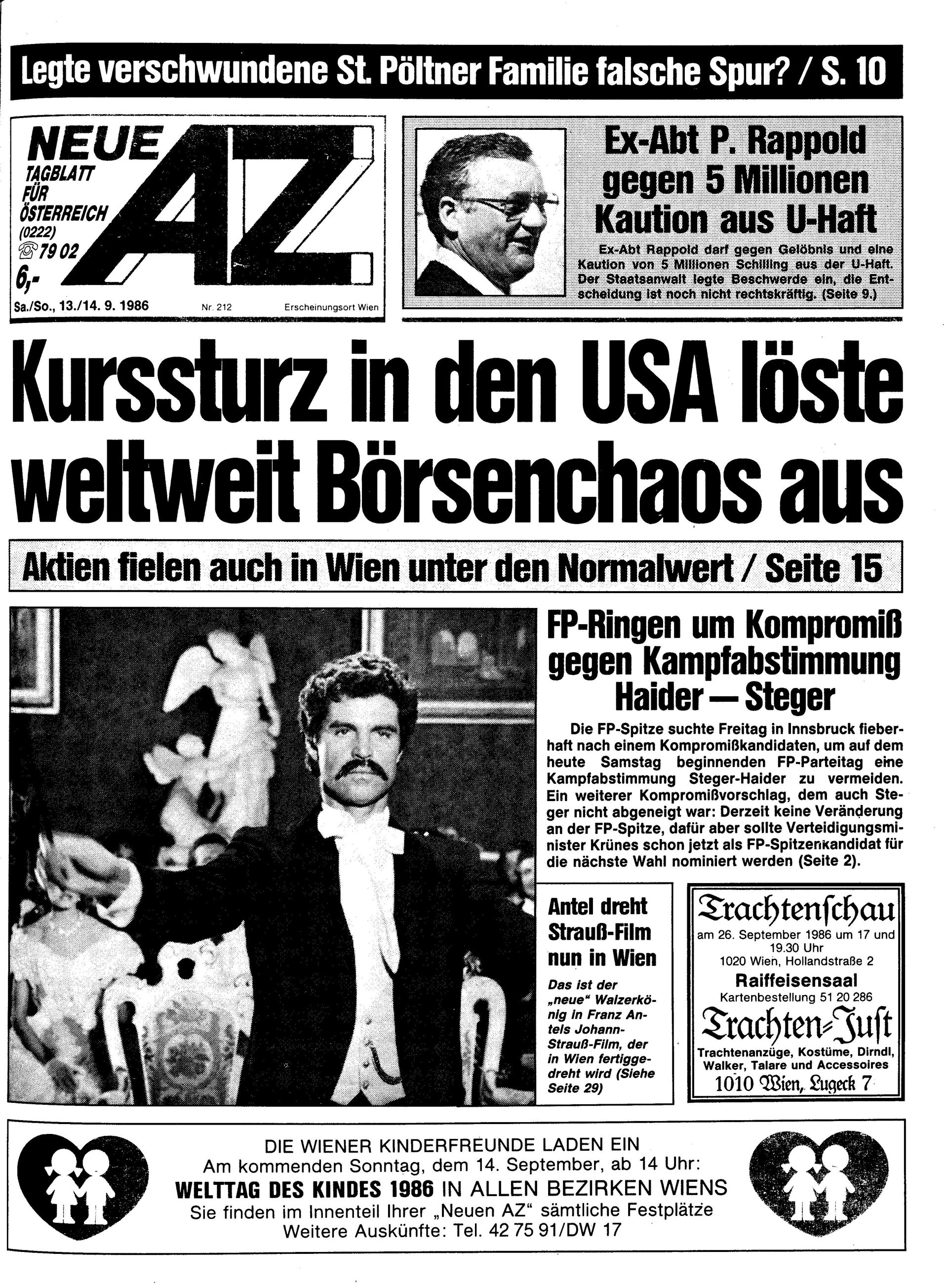 Ausgabe Sa. 13.09.1986, Seite 1