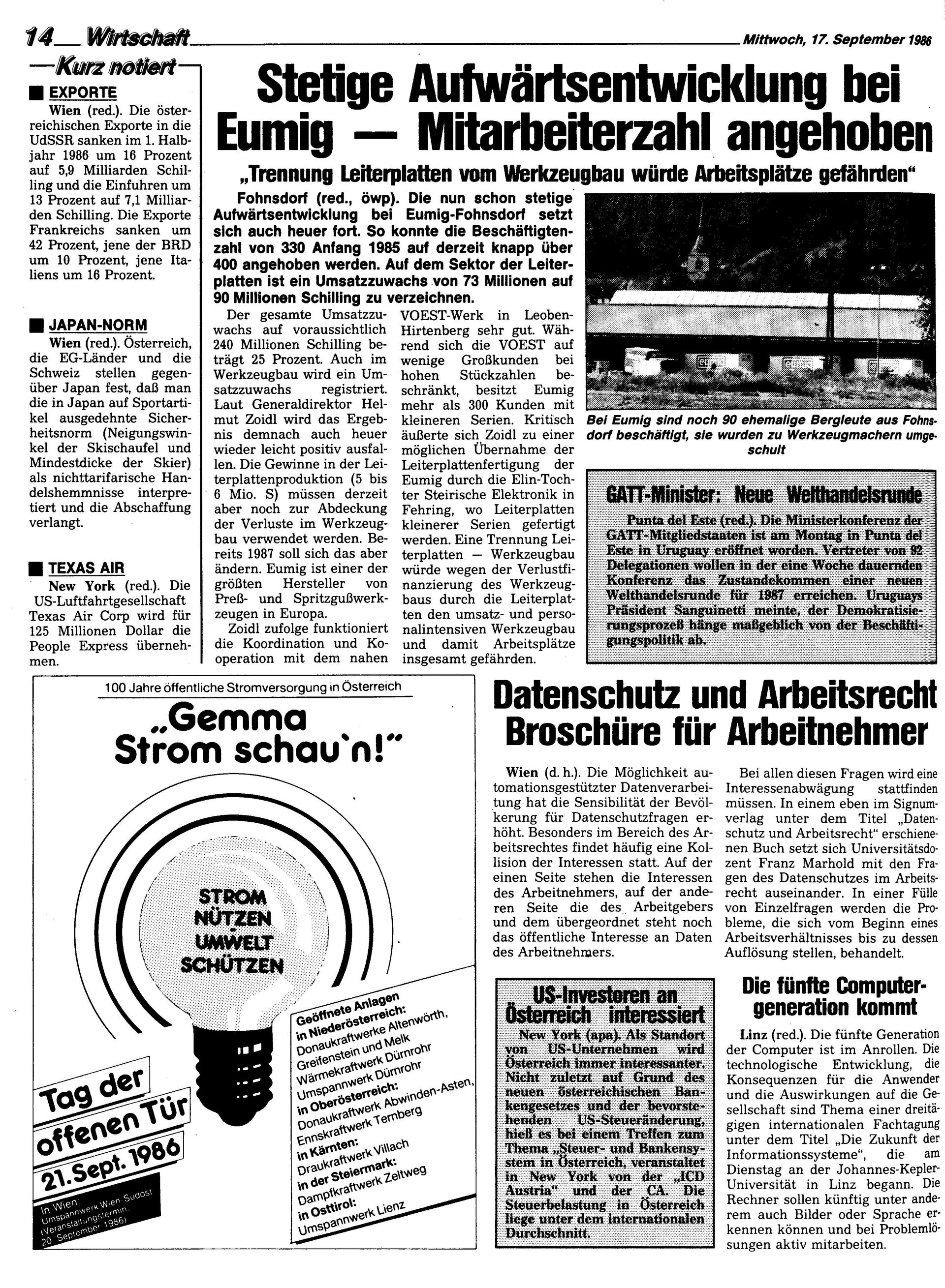 Ausgabe Mi. 17.09.1986, Seite 14