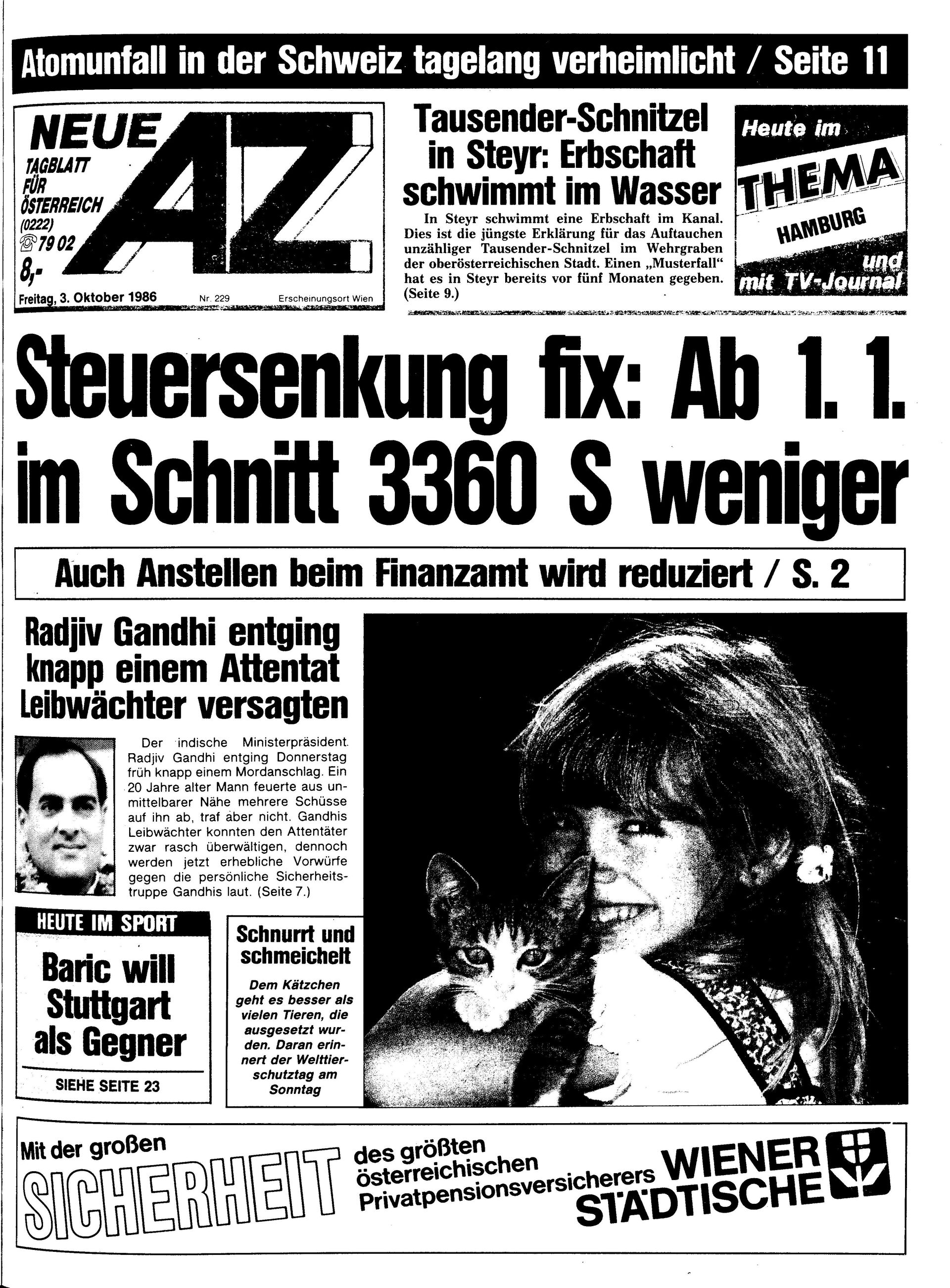 Ausgabe Fr. 03.10.1986, Seite 1