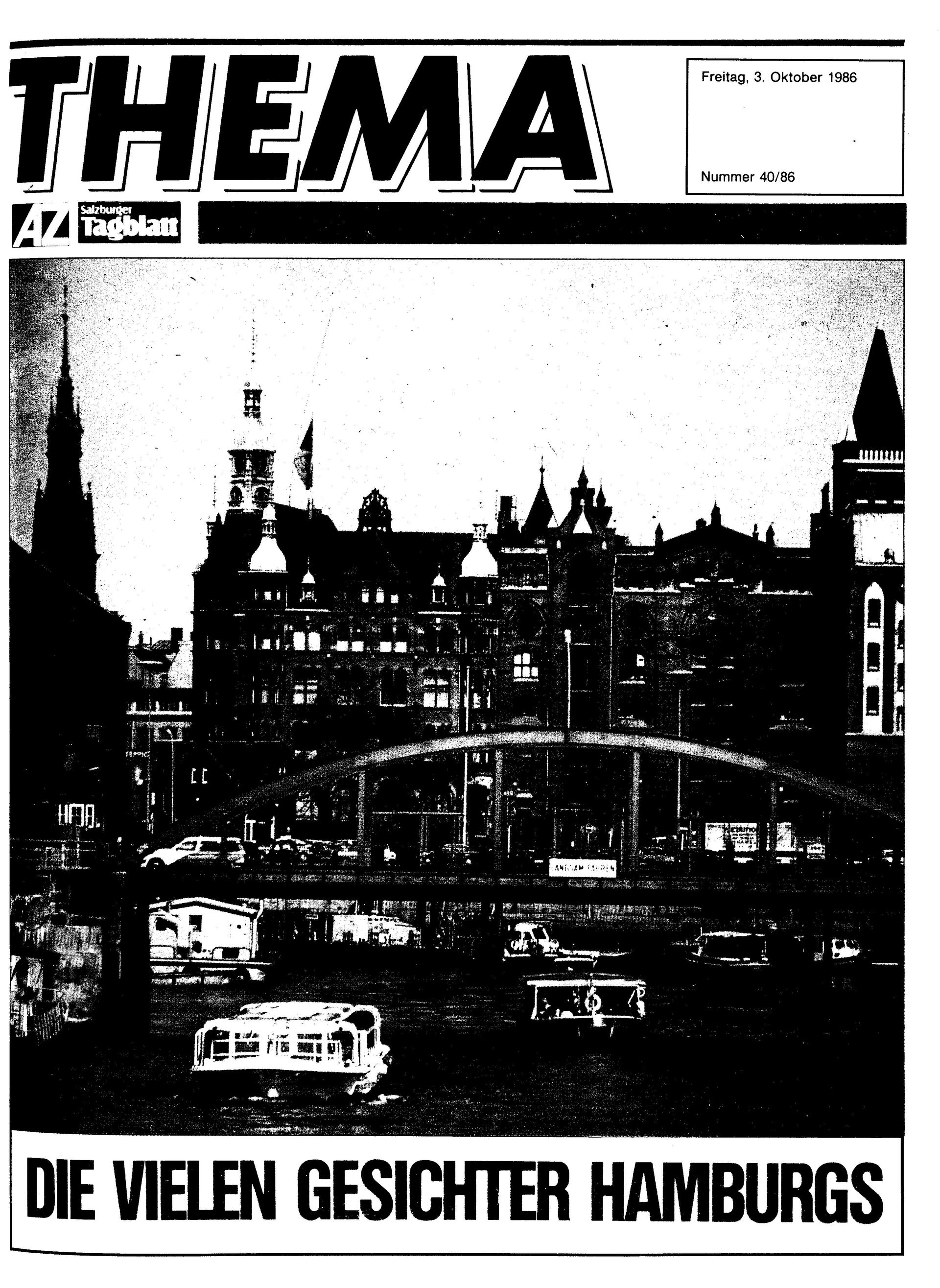 AZ Thema Fr. 03.10.1986, Seite 1