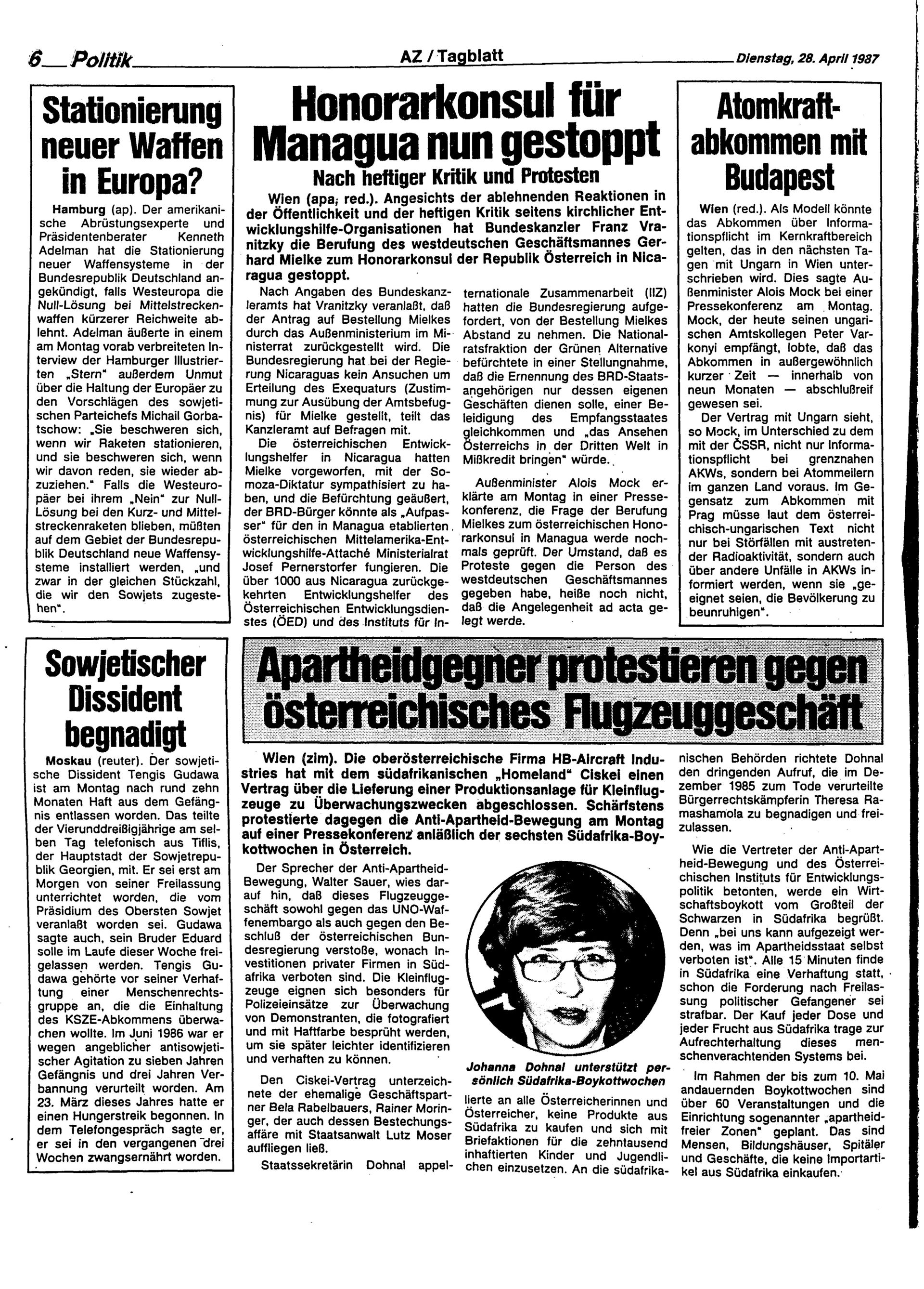 Ausgabe Di. 28.04.1987, Seite 6