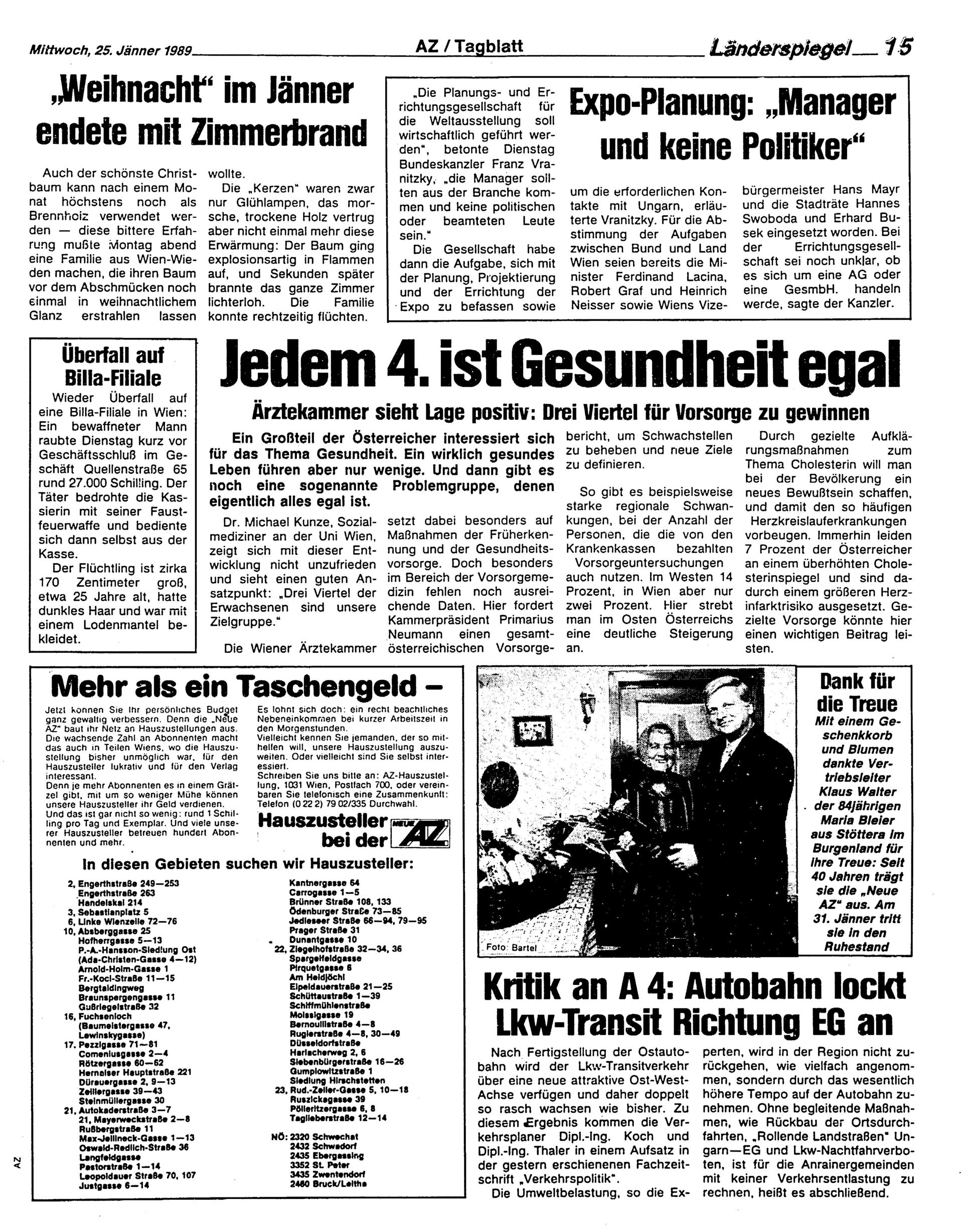 Ausgabe Mi. 25.01.1989, Seite 15