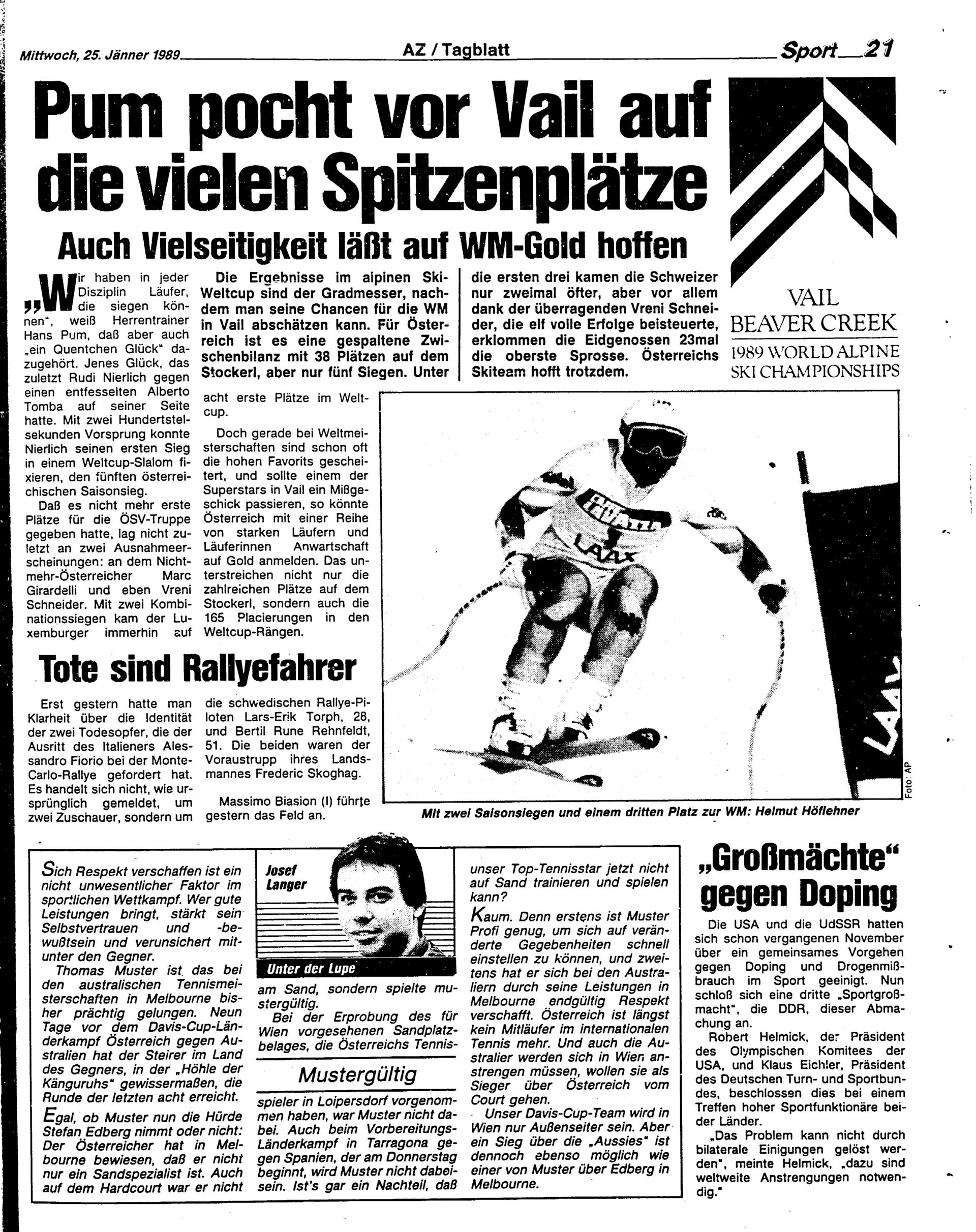 Ausgabe Mi. 25.01.1989, Seite 21