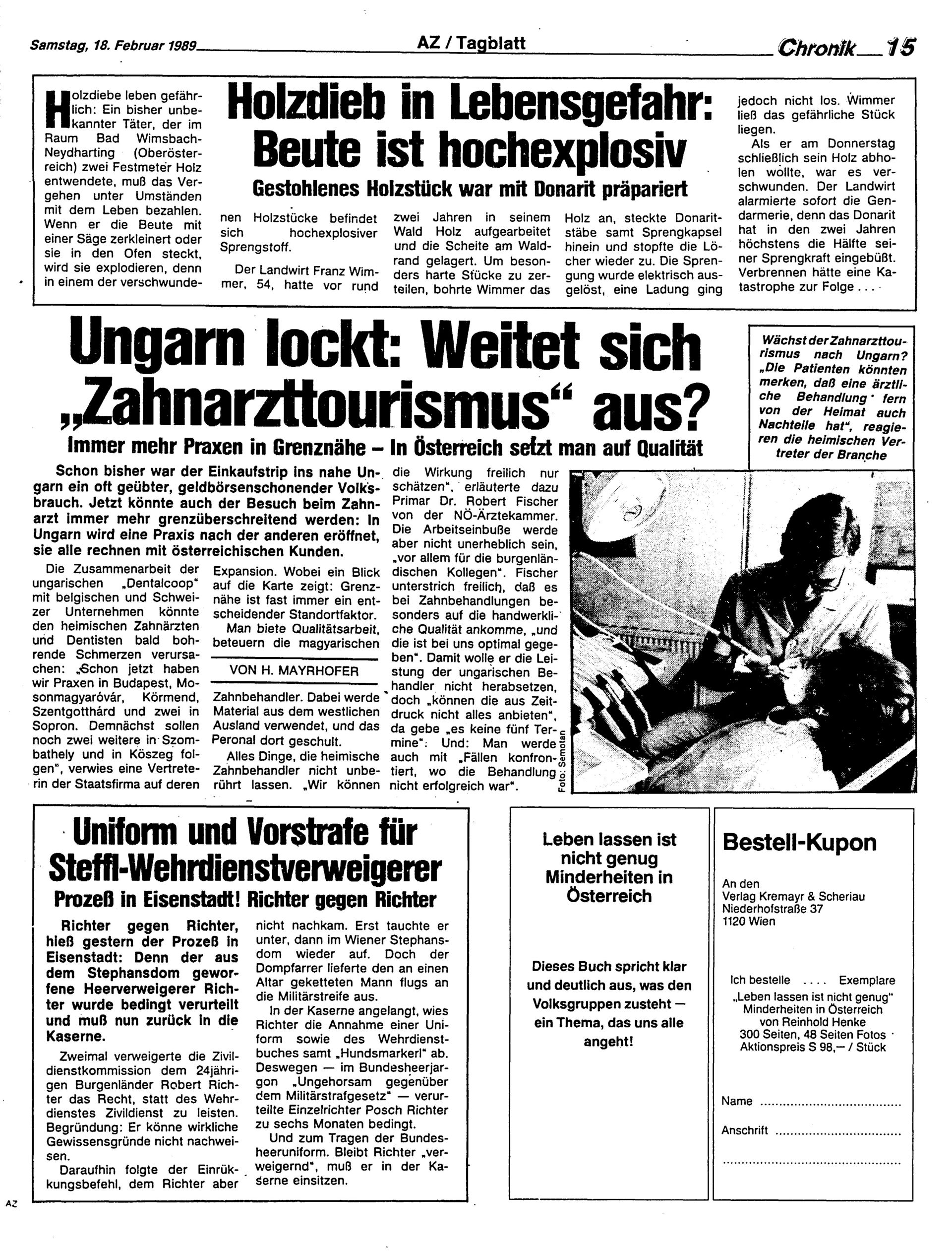 Ausgabe Sa. 18.02.1989, Seite 15