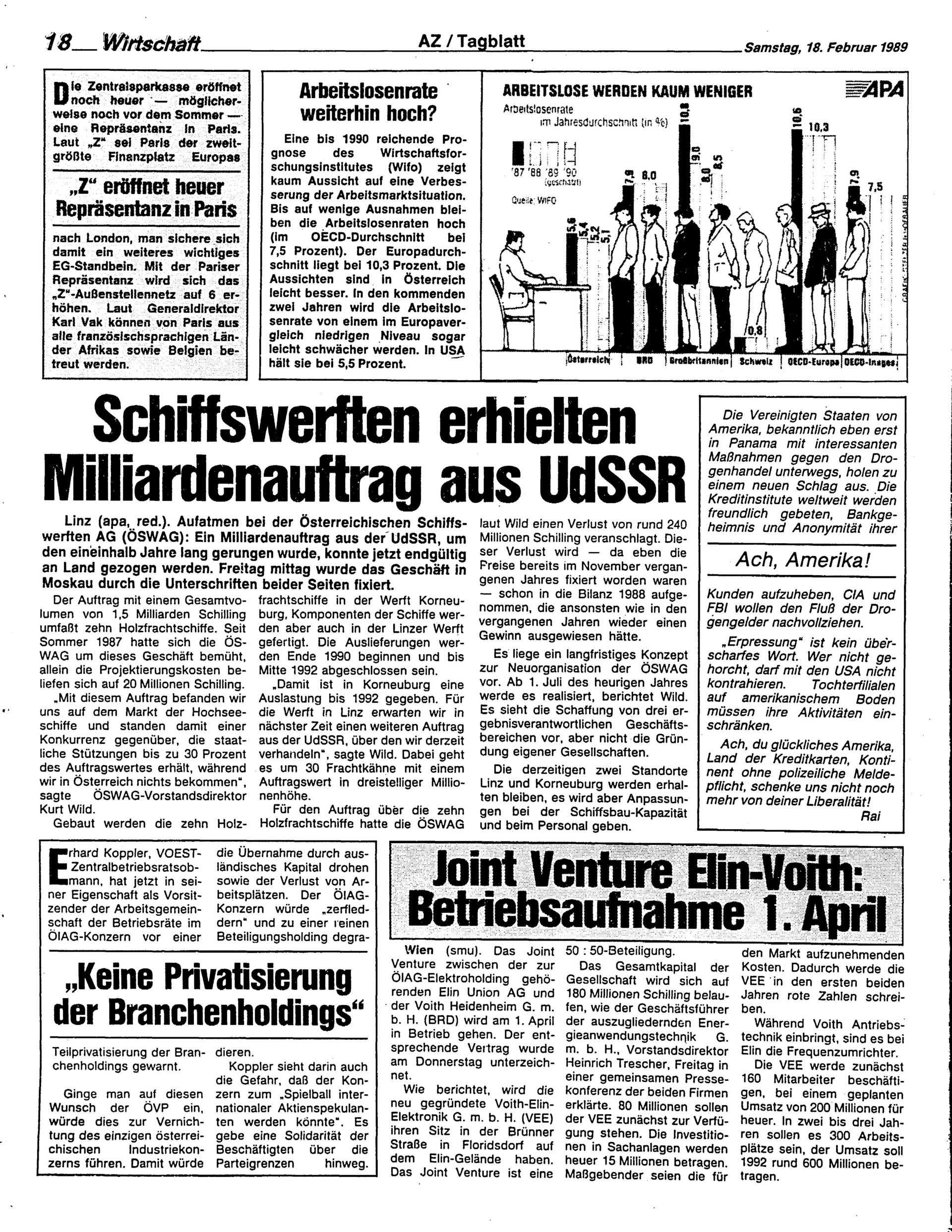 Ausgabe Sa. 18.02.1989, Seite 18