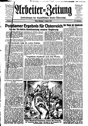 Ausgabe Di. 07.08.1945, Seite 1