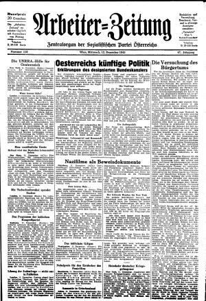 Ausgabe Mi. 12.12.1945, Seite 1