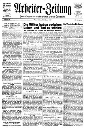 Ausgabe Fr. 11.01.1946, Seite 1