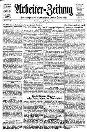 Ausgabe Do. 17.01.1946, Seite 1
