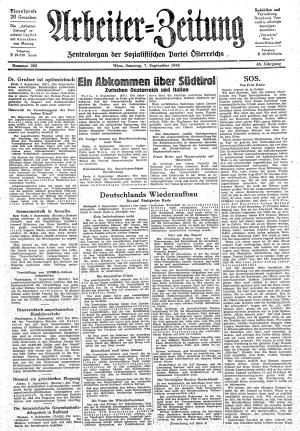 Ausgabe Sa. 07.09.1946, Seite 1