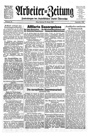Ausgabe Sa. 29.01.1949, Seite 1