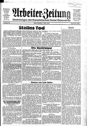 Ausgabe Sa. 07.03.1953, Seite 1