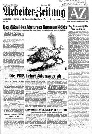 Ausgabe Mi. 20.09.1961, Seite 1