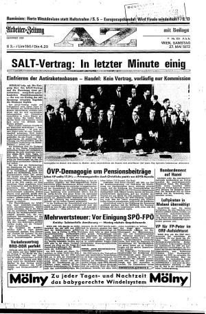 Ausgabe Sa. 27.05.1972, Seite 1