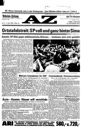 Ausgabe Fr. 13.10.1972, Seite 1