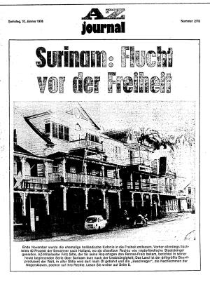 AZ Journal Sa. 10.01.1976, Seite 1