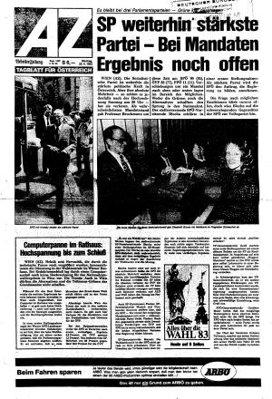 Ausgabe Mo. 25.04.1983, Seite 1