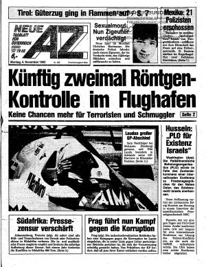 Ausgabe Mo. 04.11.1985, Seite 1