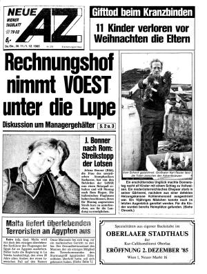 Ausgabe Sa. 30.11.1985, Seite 1