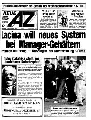 Ausgabe Mo. 02.12.1985, Seite 1