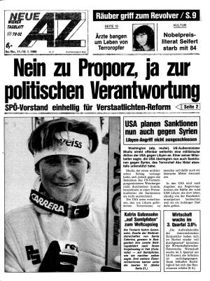 Ausgabe Sa. 11.01.1986, Seite 1