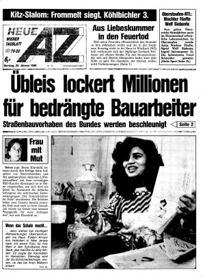 Ausgabe Mo. 20.01.1986, Seite 1