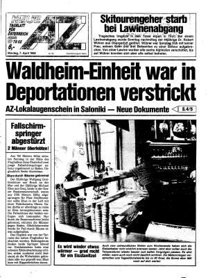 Ausgabe Mo. 07.04.1986, Seite 1