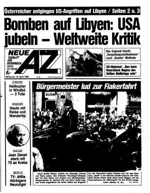 Ausgabe Mi. 16.04.1986, Seite 1
