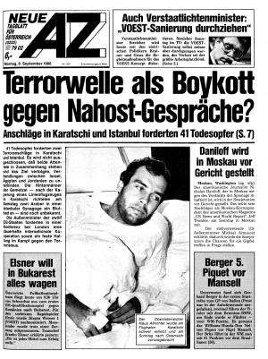 Ausgabe Mo. 08.09.1986, Seite 1